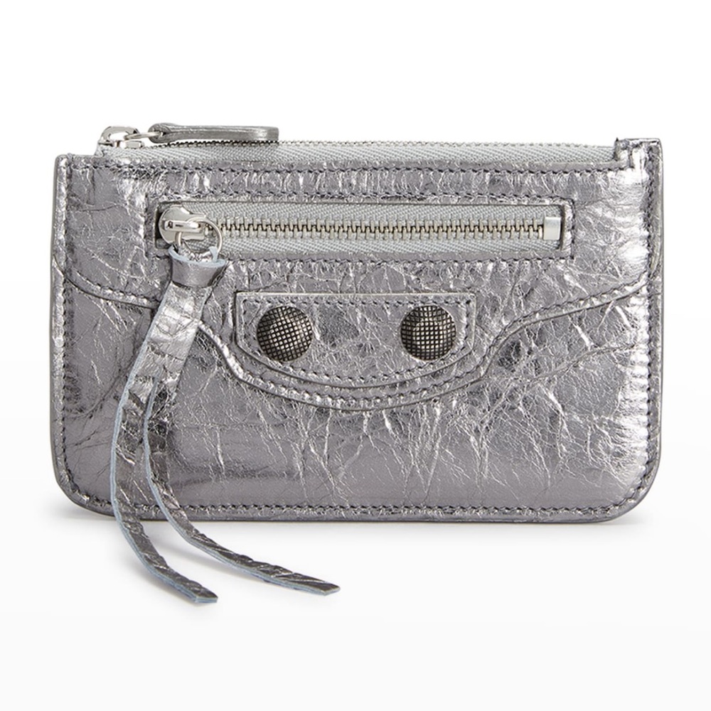 NEW Balenciaga Metallic Cagole Card Holder